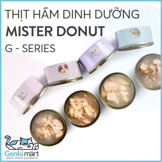 Thịt đóng hộp cho mèo Mister Donut G cao cấp giàu dinh dưỡng