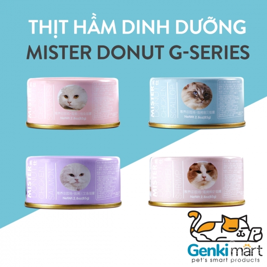 Thịt đóng hộp cho mèo Mister Donut G cao cấp giàu dinh dưỡng
