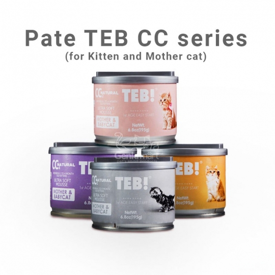 Pate TEB CC Series 195gr cho mèo con và mèo mẹ (tặng muỗng)