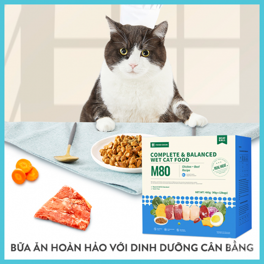 Thịt tươi viên giàu dinh dưỡng Petkit M80 (Công thức tối ưu cho mèo)