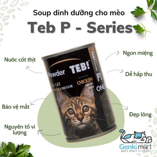 Soup dinh dưỡng cao cấp cho mèo Teb P - Series