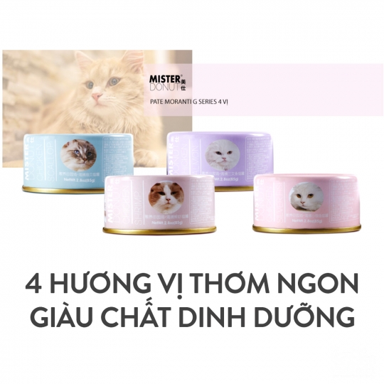 Thịt đóng hộp cho mèo Mister Donut G cao cấp giàu dinh dưỡng