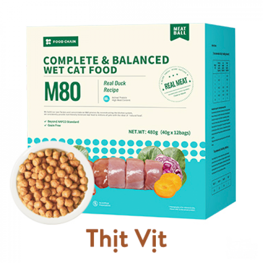 Thịt tươi viên giàu dinh dưỡng Petkit M80 (Công thức tối ưu cho mèo)