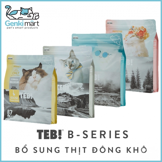 Hạt cho mèo Teb B Series bổ sung thịt đông khô cao cấp (B1, B5, B6, B7, B8, B9)