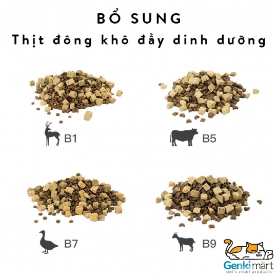 Hạt cho mèo Teb B Series bổ sung thịt đông khô cao cấp (B1, B5, B6, B7, B8, B9)